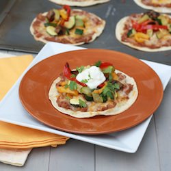 Vegetable Tostadas with Beans