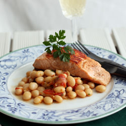 Salmon and Paimpol Coco Beans