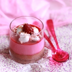 Panna Cotta, Rose and Raspberry