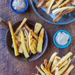 Parsnip Fries with Creamy Balsamic