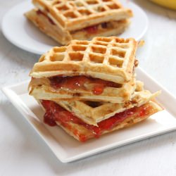 PBJ Banana Waffle Sandwiches