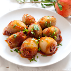 Sweet and Sour Stuffed Onions