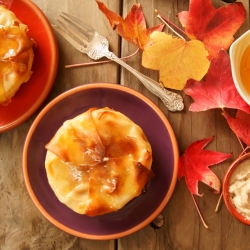 Honey-Glazed Pears in Crispy Wonton