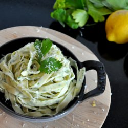 Homemade Kale Fettuccini