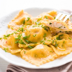 Pumpkin Ravioli with Salmon