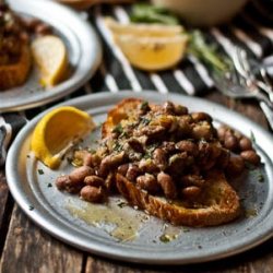 Lemon Pancetta Braised Beans