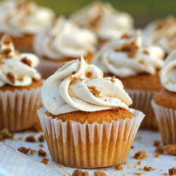 Pumpkin Cupcakes w/Caramel Frosting