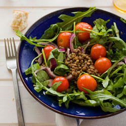 Lentil, Rocket & Tomatoes Salad