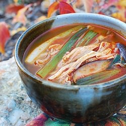 Spicy Soup with Turkey Leftovers