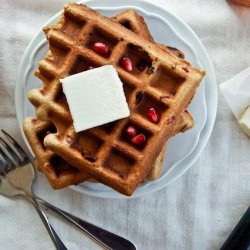 Gingerbread Pomegranate Waffles