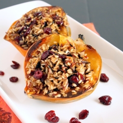 Wild Rice Stuffed Acorn Squash