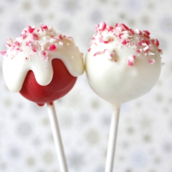 Candy Cane Cake Pops for Christmas