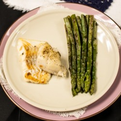 Cod Fish with Saute Asparagus