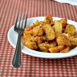 Baked Masala Potato Cauliflower