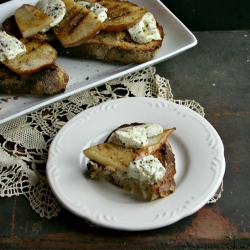 Grilled Pear Crostinis