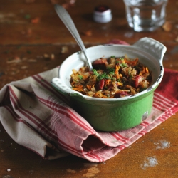 Stewed Cabbage with Lentil