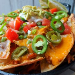 Smoke Stacked Korean Chicken Nachos