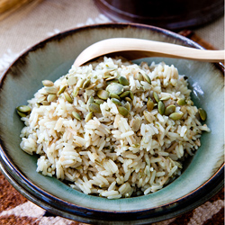 Sauteed Rice with Pumpkin Seed Pesto