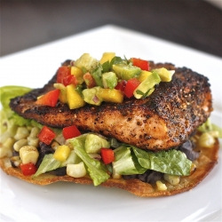 Chili-Rubbed Salmon Tostada