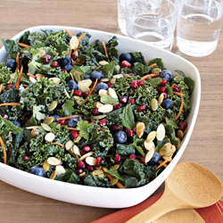 Kale, Pomegranate, Blueberry Salad