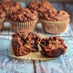 Chocolate Espresso Banana Muffins