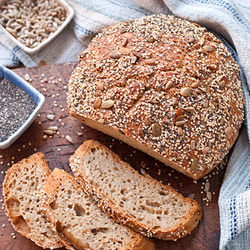 No-Knead Seeds-a-Plenty Wheat Boule