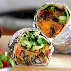 Spicy Bean and Sweet Potato Burrito