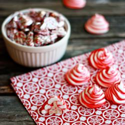 Candy Cane Surprise Meringues