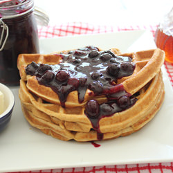 Waffles with Blueberry Sauce