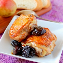 Crispy Chicken Thighs w/ Prunes