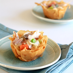 Mini Chicken Pot Pies in Phyllo