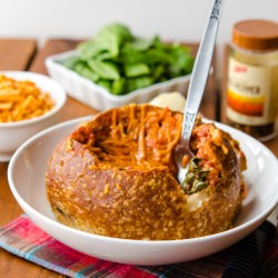 Grilled Cheese Tomato Bread Bowl