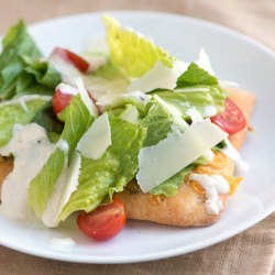 Simple Caesar Salad Pizza