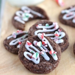 Chocolate Cookies with Candy Cane