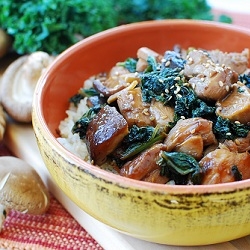 Stir-Fried Chicken Kale & Mushrooms