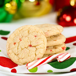 Candy Cane Crinkle Cookies