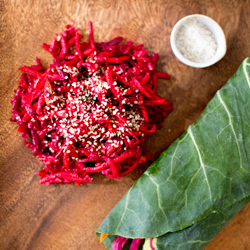 Collard Wrap & Beet / Carrot Salad