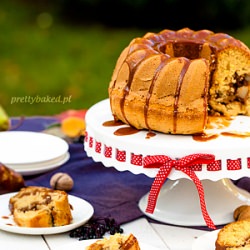 Pear Walnut Bundt Cake with Caramel