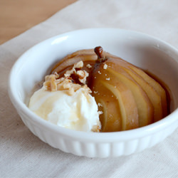 Coffee Poached Pears