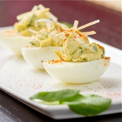 Spinach Artichoke Deviled Eggs