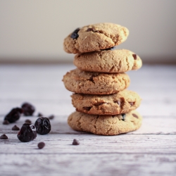 Triple almond cherry cookies