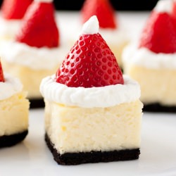 Santa Hat Cheesecake Bites