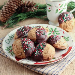 Chocolate Dipped Pillow Cookies