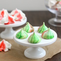 Red, White & Green Meringues