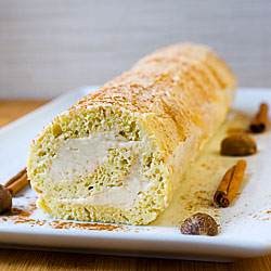 Eggnog Roulade with Rum Buttercream