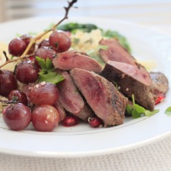 Spiced Grouse with Roasted Grapes