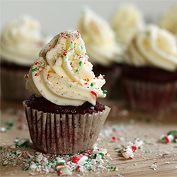 Red Velvet Candy Cane Cupcake