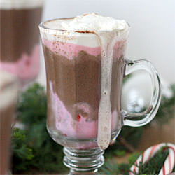 Hot Chocolate-Peppermint Affogato