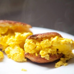 Saffron Scrambled Egg Arepas