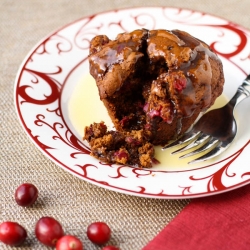 Cranberry Pudding with Butter Sauce